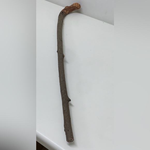 Vtg Raw Cherry Branch Wood Home Made Hand Crafted Walking Stick Cane - Picture 9 of 12